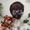 Pinza de Pato Estilo Francés de Gama Alta Estampado Leopardo para Moño de Cabello Pinza para el Pelo con Flor Pinza Lateral para el Pelo Pinza para el Flequillo