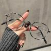 Gafas para miopía retro ultraligeras de montura redonda para mujer, potencia disponible, artefacto sin graduación, montura para ojos, sentido de alta gama, gafas planas