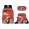 Mochila Escolar para Estudiantes 2023 Estuche de un solo compartimento Bolso Pequeño de Poliéster Juego de Tres Piezas Comida