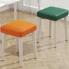 Fabricante al por mayor de taburete cuadrado apilable simple para el hogar, sala de estar, comedor, almacenamiento, dormitorio, tocador, bolsa suave, taburete de estudio