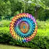 Spinner de Viento de Acero Inoxidable de Venta Caliente Transfronterizo Colgante Giratorio Mandala Visual 3D Carrillón de Viento Decoración Exterior para Patio Jardín