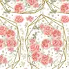 Papel de presente revestido (rolo) 60cm. Mod.206 Rosas Douradas Hexágono