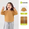 Nueva camiseta de otoño para niñas de Dudu, camiseta básica para niñas pequeñas, top de manga larga de otoño para bebés, ropa para niños
