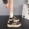 Tênis Feminino de Lona Estampa Leopardo Retrô 2026 Novidade de Outono Solado Macio Antiderrapante Casual Esportivo Solado Grosso Calçados de Viagem