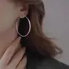 Pendientes de Aro de Plata S925 Sexy Círculo Aro para Oreja Personalidad Exagerada Versátil Elegante Simple Pendientes Estilo Ins Modernos