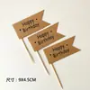 Bandera pequeña simple Tarjeta de papel Kraft enchufe de decoración de pastel amor tarjeta feliz cumpleaños 5G
