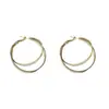 Pendientes de Metal Exagerados con Doble Capa de Cruz, Estilo Nicho, Personalidad Única, Versátiles y Minimalistas, Moda Transfronteriza de Amazon