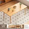 Mesa de Comedor, Mesa de Comedor Completamente de Madera Maciza, Apartamento Pequeño, Casa de Alquiler Sencilla, Mesa de Comedor Larga, Color Nogal, Mesa de Comedor y Sillas Modernas Combinadas