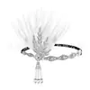 1920 The Great Gatsby Lady Saia Acessórios Folhas Pérola Dupla Fileira Strass Halloween Bola Tiara