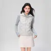 Colete de Penas Leve Feminino com 90% de Penas, Gola Alta, Novo Estilo Outono e Inverno, Colete Emborrachado com Padrão de Nuvens, Tendência