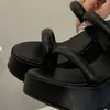 Sandalias de cuña gruesa estilo hada francesa para mujer, nuevas de moda verano 2026, adecuadas para usar con faldas, sandalias de tacón alto