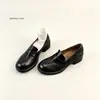 Versión de Piel de Vaca~Zapatos Cómodos y No Cansan los Pies Mocasines de Suela Gruesa para Mujer Slip-Ons Tacones Gruesos Zapatos Individuales para Viajar al Trabajo Zapatos Negros Pequeños de Cuero para Mujer
