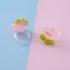 Anillos Transparentes de Resina con Dibujos Animados Lindos de Flores y Animales para Niños Adornos Pequeños de Mano de Gama Alta Joyería de Puesto Mercancía al por Mayor por Lote