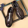 Zapatos Casuales de Cuero Negros para Hombre Nuevos Transpirables Formales de Negocios Mocasines Slip-on Zapatos Lazy Bean