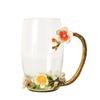 Tazas de Esmalte al por Mayor del Fabricante, Estilo Nuevo para Mujer, Alto Valor Estético, Tazas de Té con Flores para el Hogar, Vasos de Agua Exquisitos para la Oficina, Uso para Maestros