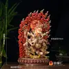 Estatua de Buda de Nepal 10 pulgadas 34 cm cobre medio dorado seis brazos mahagala estatua protectora estatua de Buda cielo negro grande