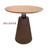 Mesa Redonda Pequeña de Madera Maciza para Oficina de Ventas, Mesa y Sillas de Negociación para Tienda 4S, Mesa de Comedor de Lujo Ligero, Mesa de Café de Mármol para Hotel T450