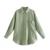 Z# Camisa Nueva de Manga Larga Casual Europea y Americana para Mujer Retro Holgada de Color Sólido Camisa de Lino para Mujer 8372 034 403