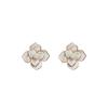 Pendientes de flores con gotas de aceite blanco y aguja de plata, elegantes y nuevos, de Corea del Sur, ligeros, lujosos y de alta calidad.