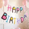 Letra de Fiesta Estampado en Caliente Cola de Sirena Banner Feliz Cumpleaños Decoración Sorpresa de Cumpleaños Suministros para Fiestas Bandera de Tirar de Unicornio