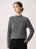 Suéter de tricô 100% caxemira pura, gola semi-alta, ponto arroz, manga raglan, feminino, ready-to-wear, camada base de caxemira