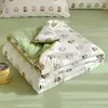 Colcha de Verano de Algodón Lavado Hilo Arrugado Clase a, Colcha de Verano Refrigerante de Algodón Seda Pluma, Colcha de Aire Acondicionado, Colcha Delgada Lavable a Máquina, Envío Transfronterizo