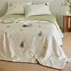 Nuevo Estilo Minimalista Juego de Colcha de Verano de Cuatro Piezas de 50 Piezas 100% Lyocell Tencel, Colcha para Aire Acondicionado, Lavable a Máquina