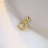 Nuevo diseño hipster colgante de luna y planeta de diamantes completos engaste de cobre circonita cadena de clavícula de moda collar de temperamento versátil para mujer