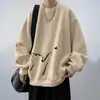Moletom Sem Capuz Gola Redonda Transfronteiriço para Homens e Mulheres, Estilo Casal, Nova Coleção Primavera e Outono Estilo Hong Kong Solto Tendência Marca Jaqueta Cool e na Moda