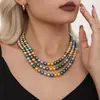 Collar de Perlas de Imitación Shijia Omega de 8 mm Cadena para Clavícula Multicolores con Cuentas Joyería Elegante de Lujo Fábrica Femenina En stock
