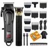 Conjunto de Aparador de Pelos Multifuncional Elétrico, Aparador de Cabelo Masculino, Lâmina em T, Aparador de Cabelo Sem Fio com Display LED