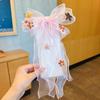 Accesorios para el cabello para niños, flor, lazo de cinta largo, horquilla para niña, princesa, artefacto para trenzar el cabello, horquilla para niña, tocado de flores