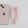 Cadena para teléfono móvil con lazo estilo japonés y coreano anillo de cuentas hecho a mano diy cuenta grande pequeña fresca cadena para teléfono móvil versátil