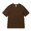 Camiseta de Verão Unissex 100% Algodão Manga Curta 220g Gola Redonda Algodão Penteado Casual Solta Versátil Cor Sólida Roupa