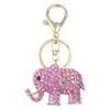 Chaveiro Pingente de Elefante de Metal Feito Sob Medida pelo Fabricante com Strass, Presente de Strass Decoração de Chaveiro de Carro Venda por Atacado