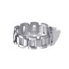 Anillo de Pareja de Acero de Titanio Ajustable con Hebilla de Cadena de Reloj Clásico de Estilo Coreano Personalizado, Diseño Creativo
