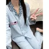 Pijama de Lã com Estampa de Leopardo para Mulheres, Cardigan de Manga Longa Outono/Inverno, Conjunto Quente de Roupa para Casa Estilo Coreano Espessado, Atacado Transfronteiriço