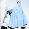 Impermeable para Vehículos Eléctricos, Impermeable, Engrosado y Ampliado para Protección de Cuerpo Completo, Específico para Ciclismo de Adultos, Impermeable Largo Transparente para Mujeres