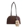 Bolso Retro de Gamuza Marrón Bolso de Hombro/Axila Bolso Almohada para Mujer de Trabajo/Viajero Bolso de Bolos de Gama Alta