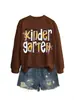 JARDÍN DE INFANCIA Lazo Amazon eBay Sitio Independiente Moda Casual Elegante Mujer Cuello Redondo Otoño Invierno