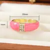 Anillo de Esmalte con Pedrería Estilo Vintage, Disponible en Múltiples Colores, Anillo Chapado en Oro, Anillo Versátil de Dedo Índice de Lujo Ligero de Nicho