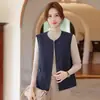 Chal de primavera y otoño para madres, chaqueta sin mangas de talla grande, a la moda con bolsillos, adecuada para mujeres de mediana edad y mayores, se puede usar como prenda exterior