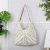 Bolso Tejido de Gran Capacidad para Mujer 2025 Nuevo Verano Vacaciones en la Playa Bolso de Paja Dulce para Ir al Trabajo Bolso Tote de Hombro