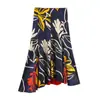 Comercio Exterior 2025 Primavera y Verano Nuevo Estilo Europeo y Americano Moda para Mujer Elegante Falda Estampada de Cintura Alta 3042137