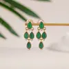 Aretes de Plata de Ley S925 Yuebao Jewelry con Forma de Gota de Agua y Jade Estilo Palacio Retro Largos Ligeros Lujo Elegante Estilo Chino Pendiente de Plata Gota
