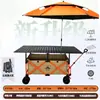 Carro de camping premium para picnics al aire libre con tablero de mesa, plegable y compacto, adecuado para uso en coche y montaje de puestos a gran escala