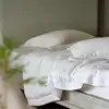 Estilo Wabi-Sabi Minimalista Relaxado Tencel Multicamadas Pregas Cantos Roupa de Cama de Luxo Conjunto de Quatro Peças para Dormir Nu