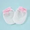 Guantes de Seda de Hielo Transpirables de Verano para Bebé, Anti-Rayaduras Faciales para Recién Nacidos, Suaves, Sin Muñequera, 0-6 Meses, Guantes Protectores
