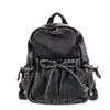 Mochila de Mezclilla Lavada Estilo Japonés Retro, Bolso Escolar Casual Simple y Versátil para Estudiantes, Mochila de Lona Estilo Harajuku