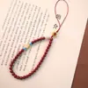 Pulsera de Cinabrio, Correa para Teléfono de Cinabrio, Colgante de Cinabrio, Cadena para Teléfono Tejida a Mano Creativa Estilo Nacional de Cinabrio, Cadena para Colgar en la Muñeca